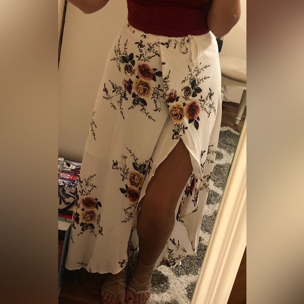 Floral wrap skirt
